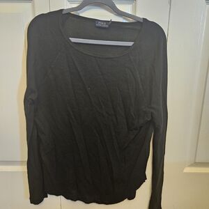 Polo by Ralph Lauren Black Long-Sleeve Waffle Tee